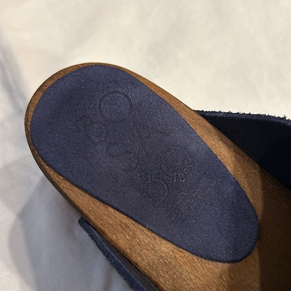 Suede Clogs with Wood Platform Sole - Picture 6 of 7